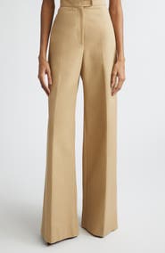 Carolina Herrera Diane Backstrap High Waist Wide Leg Pants