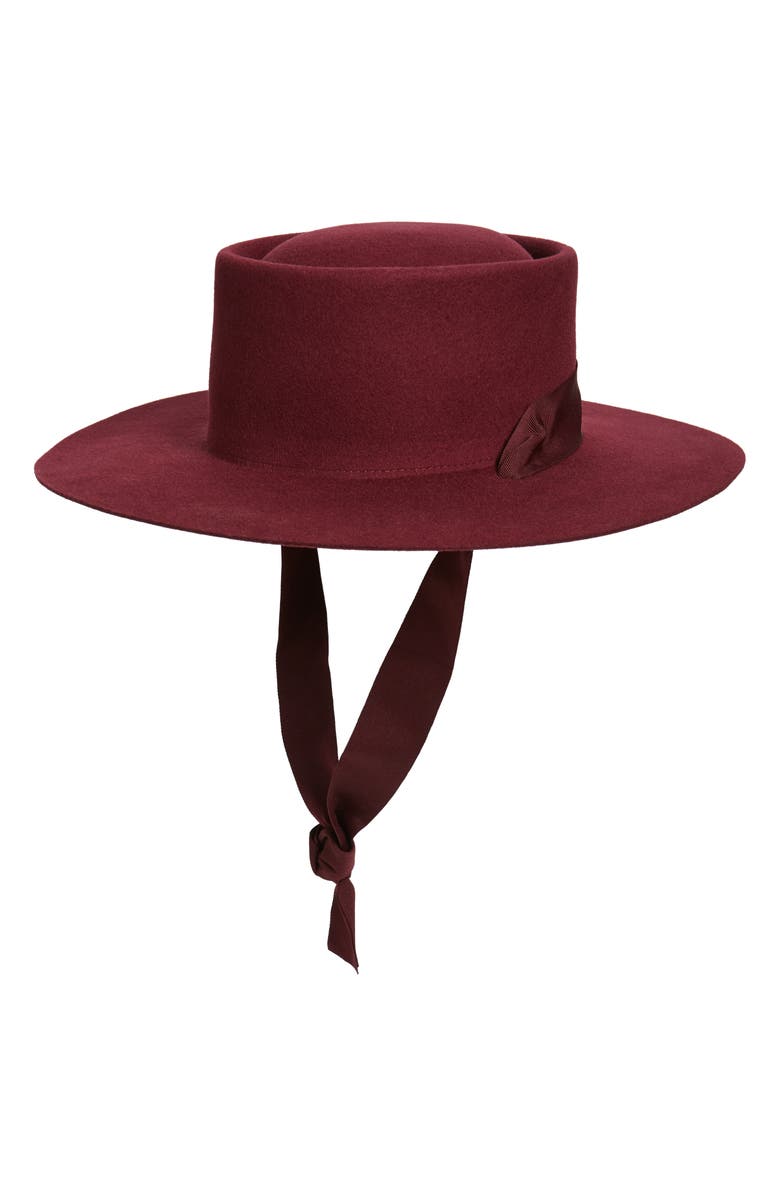 NOAKE Jordan Wool Boater Hat, Main, color, 