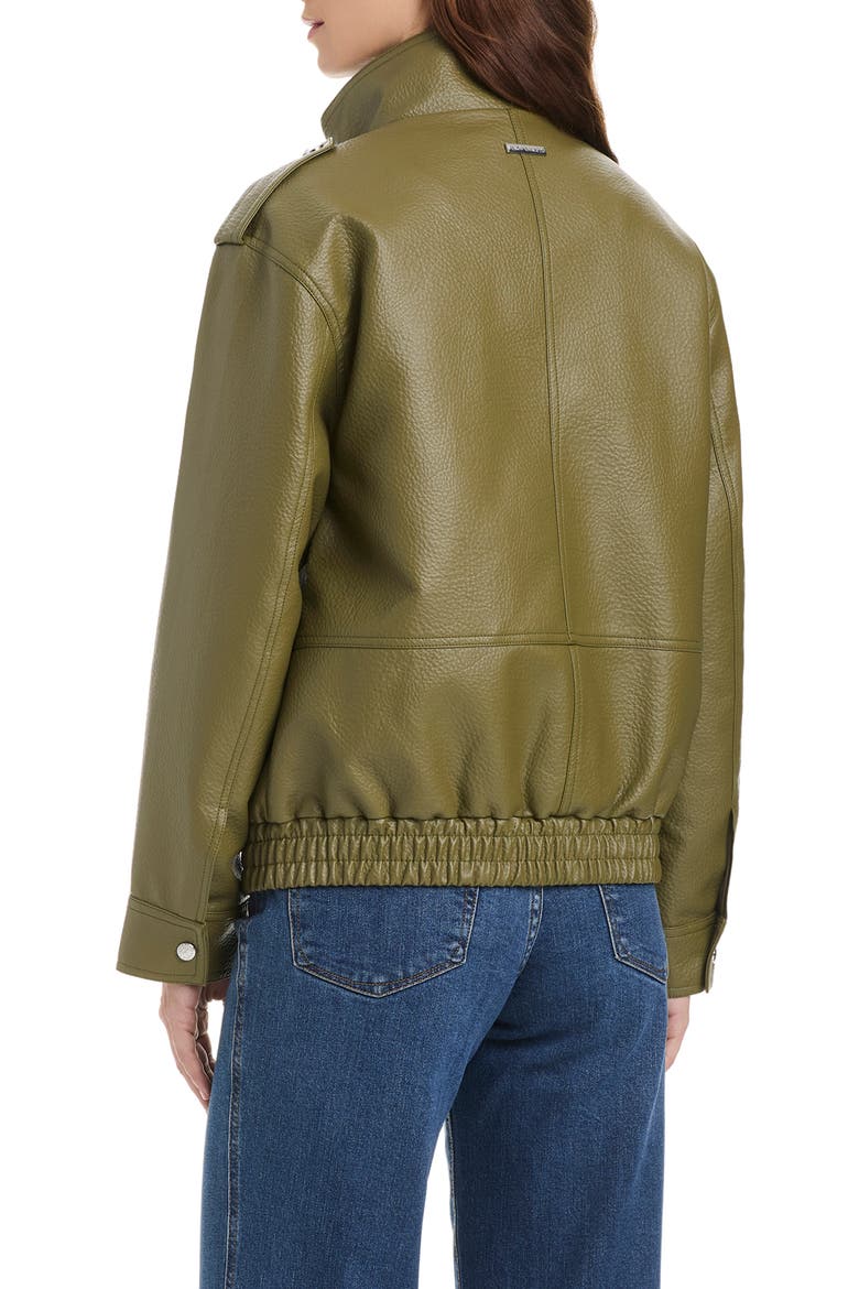 Faux Leather Bomber Jacket, Alternate, color, OLIVE