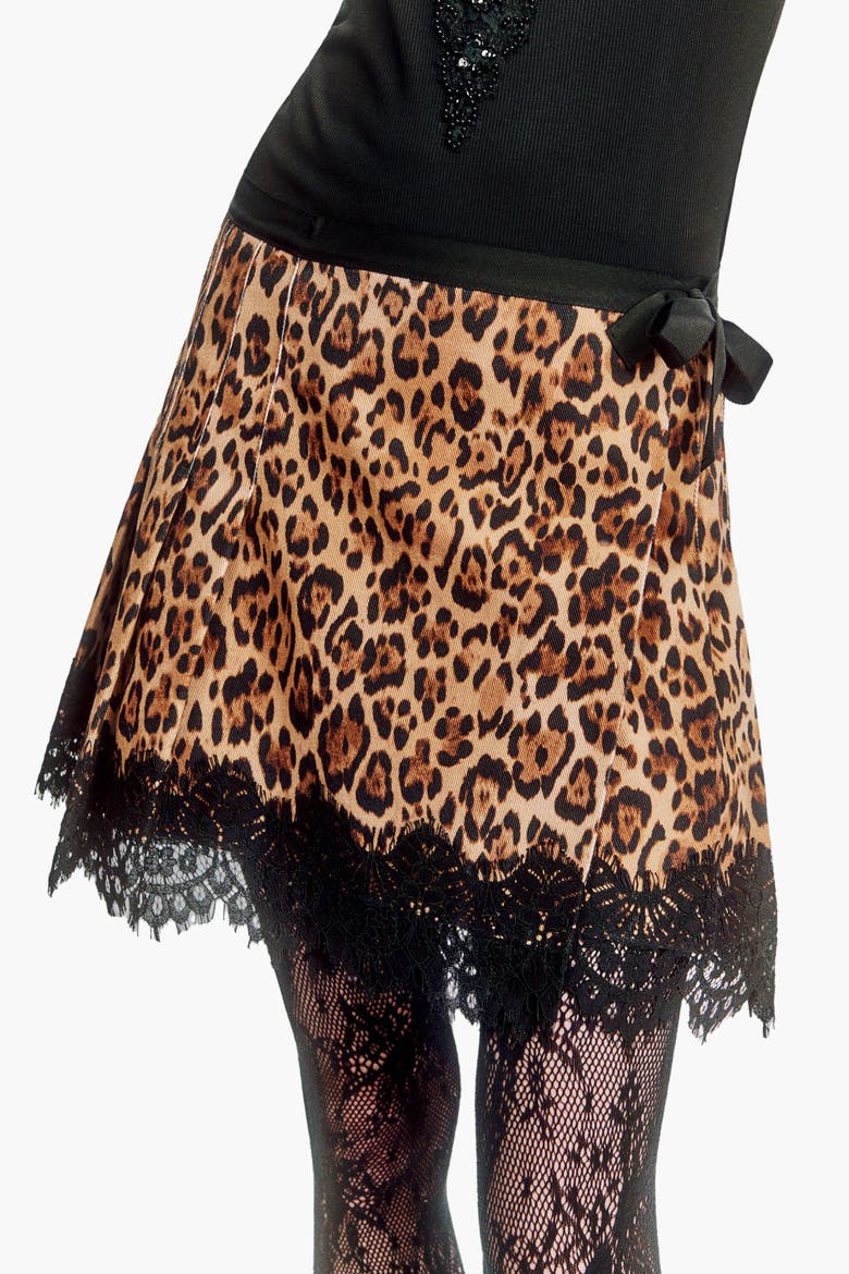 Leopard Denim Kilt, Alternate, color, HONEY MULTI