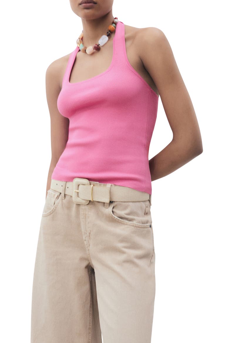 Knit Halter Tank, Main, color, PINK