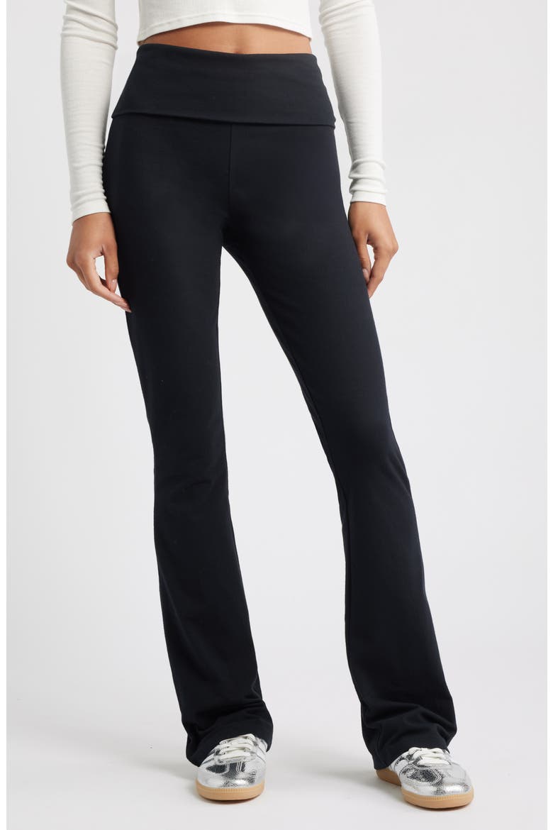Foldover Leggings, Main, color, BLACK