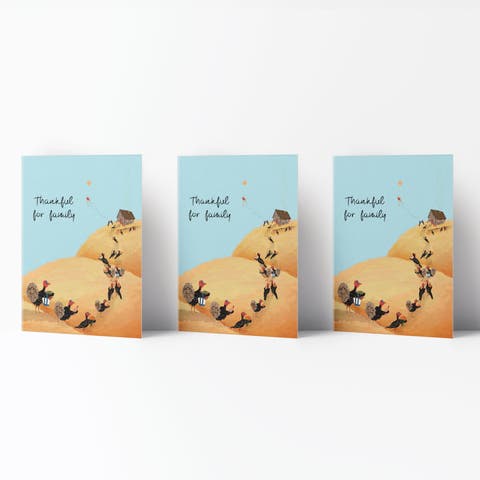 Fall/Halloween Greeting Cards "Turkey Gathering"