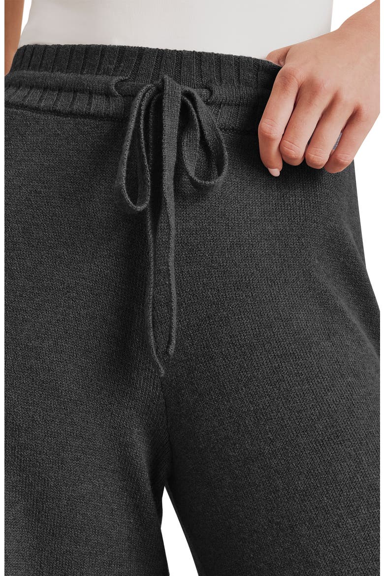 Haven Tie Waist Sweater Pants, Alternate, color, BLACK