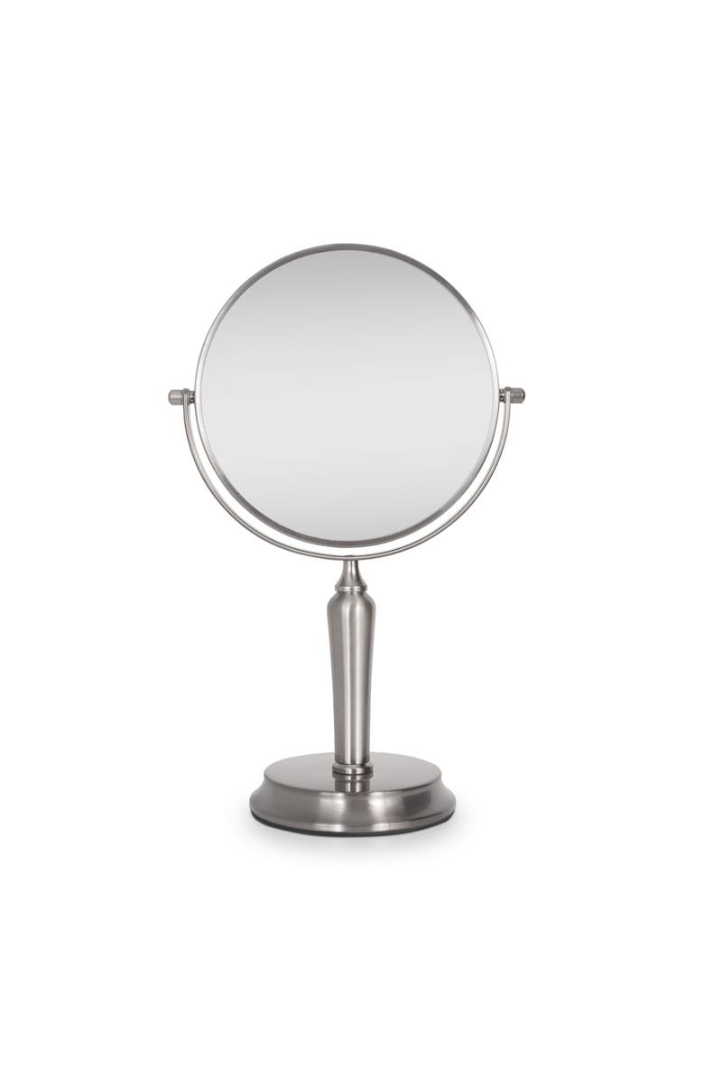 Zadro Anaheim Makeup Mirror with 5X/1X Magnification, Main, color, Satin Nickel