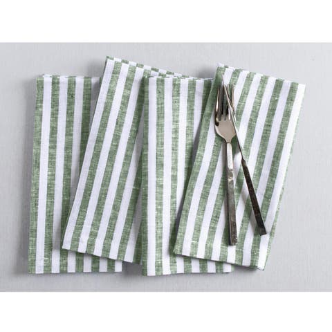 Linen Dinner Napkins - Amalfi Stripe, 20" x 20" Inch