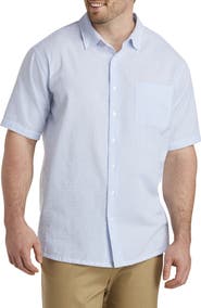 Oak Hill Premium by DXL Big & Tall Seersucker Stripe Sport Shirt
