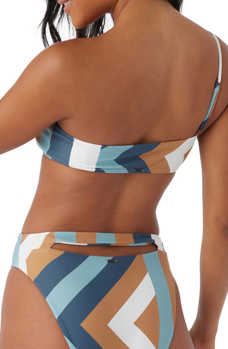 O'Neill Soli Geo Seal Beach One-Shoulder Bikini Top, Alternate, color, 