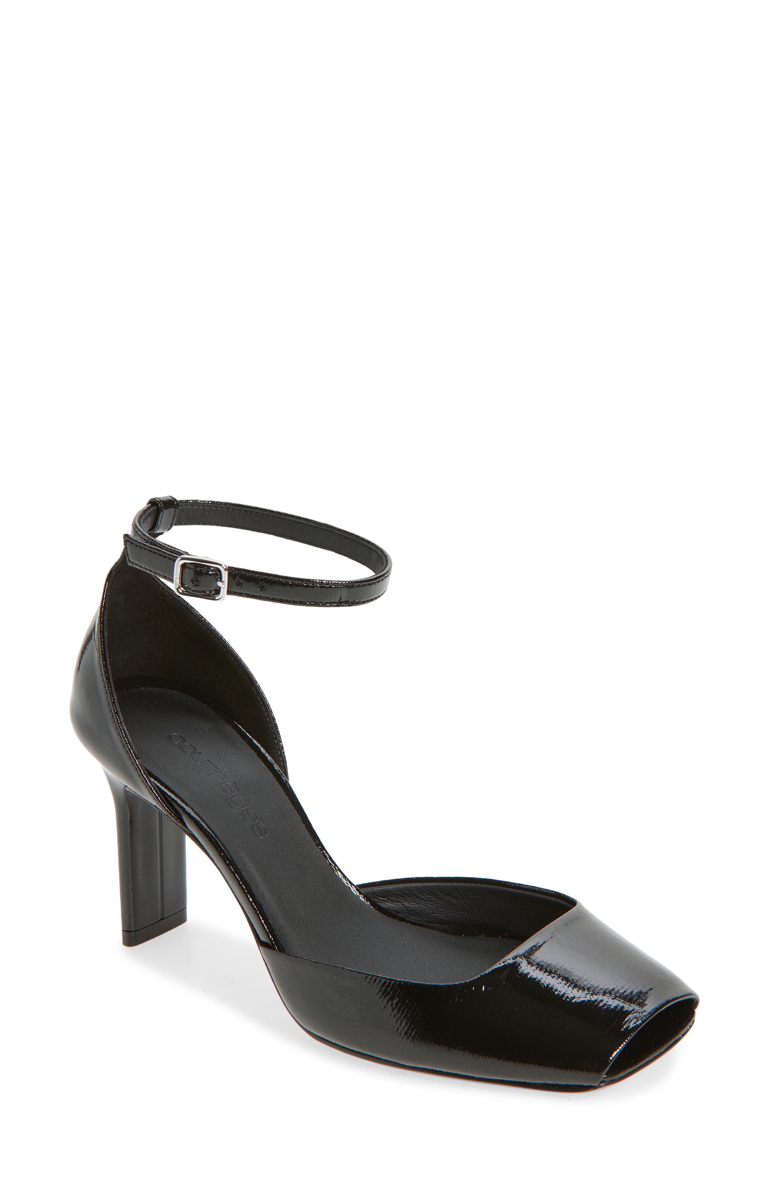 Courrèges Peep Toe d'Orsay Pump, Main, color, Black