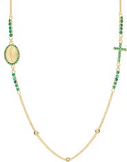 ATHRA LUXE Virgin Mary & Cross Cubic Zirconia Necklace