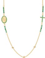 ATHRA LUXE Virgin Mary & Cross Cubic Zirconia Necklace