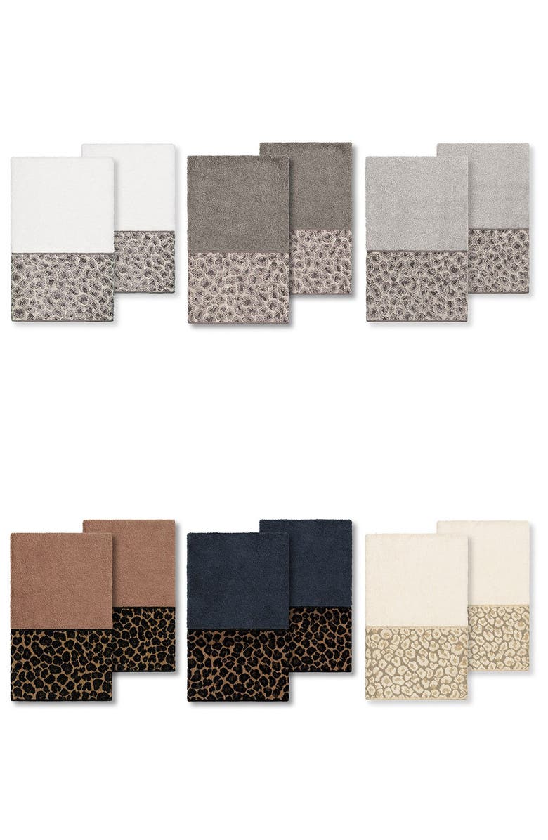 Linum Home Textiles Spots Embellished Hand Towel - Set of 2 - Dark Grey, Alternate, color, Dark Grey