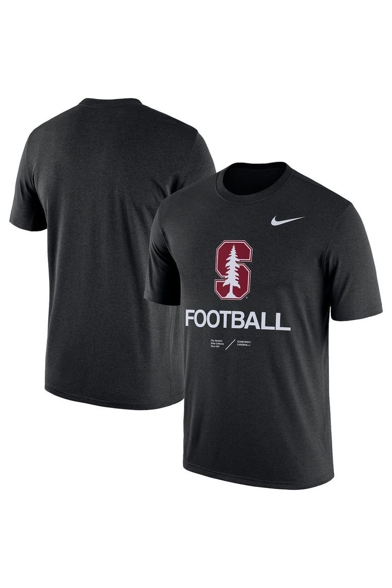 Men's Nike Heathered Black Stanford Cardinal Team Football Legend T-Shirt, Alternate, color, Heather Black