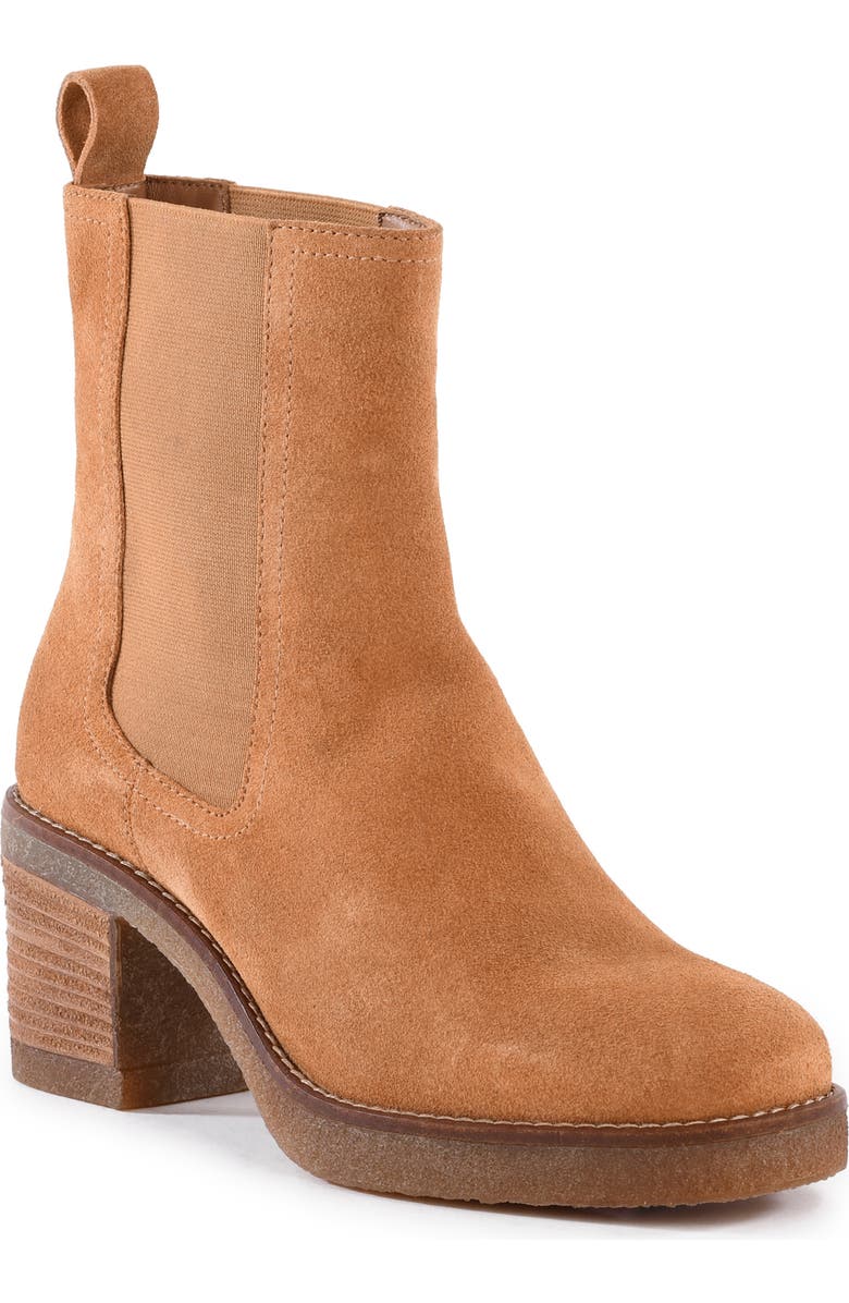 Seychelles Hustle Platform Chelsea Boot, Main, color, Tan Suede