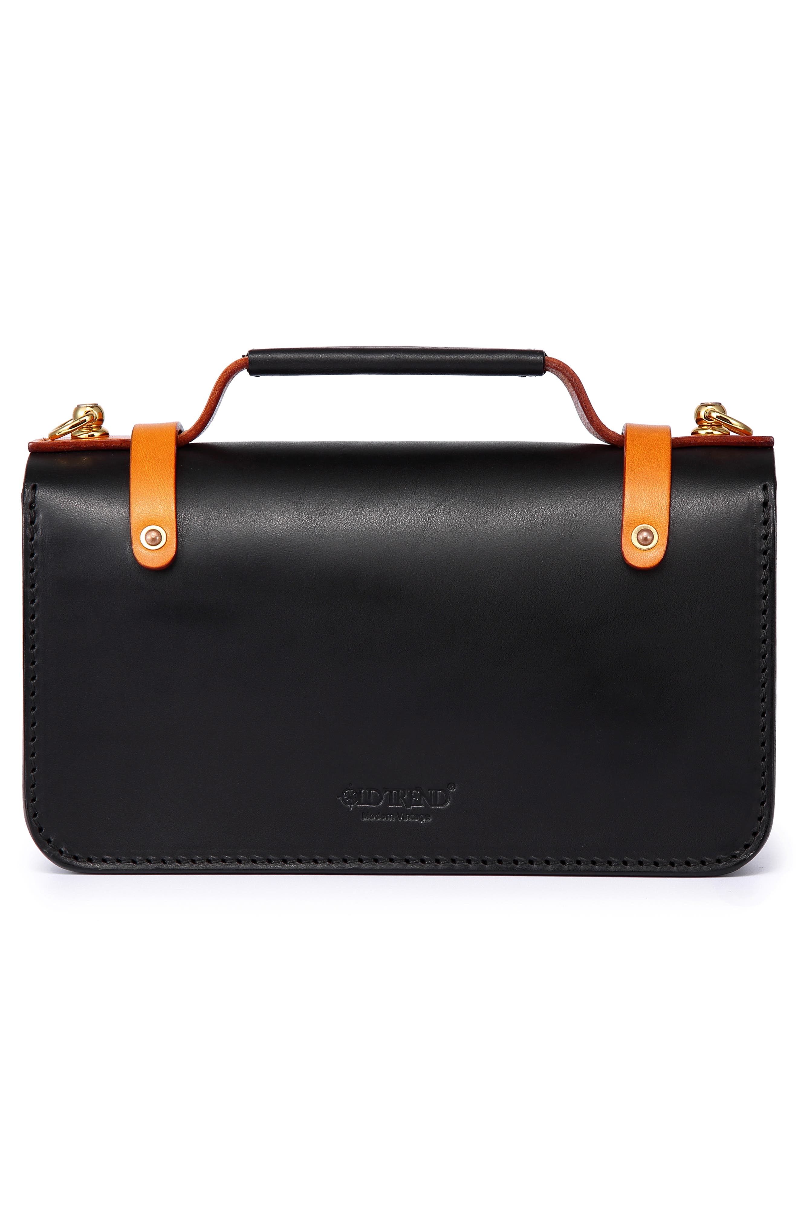 OLD TREND Leather Messenger Bag, Alternate, color, Black