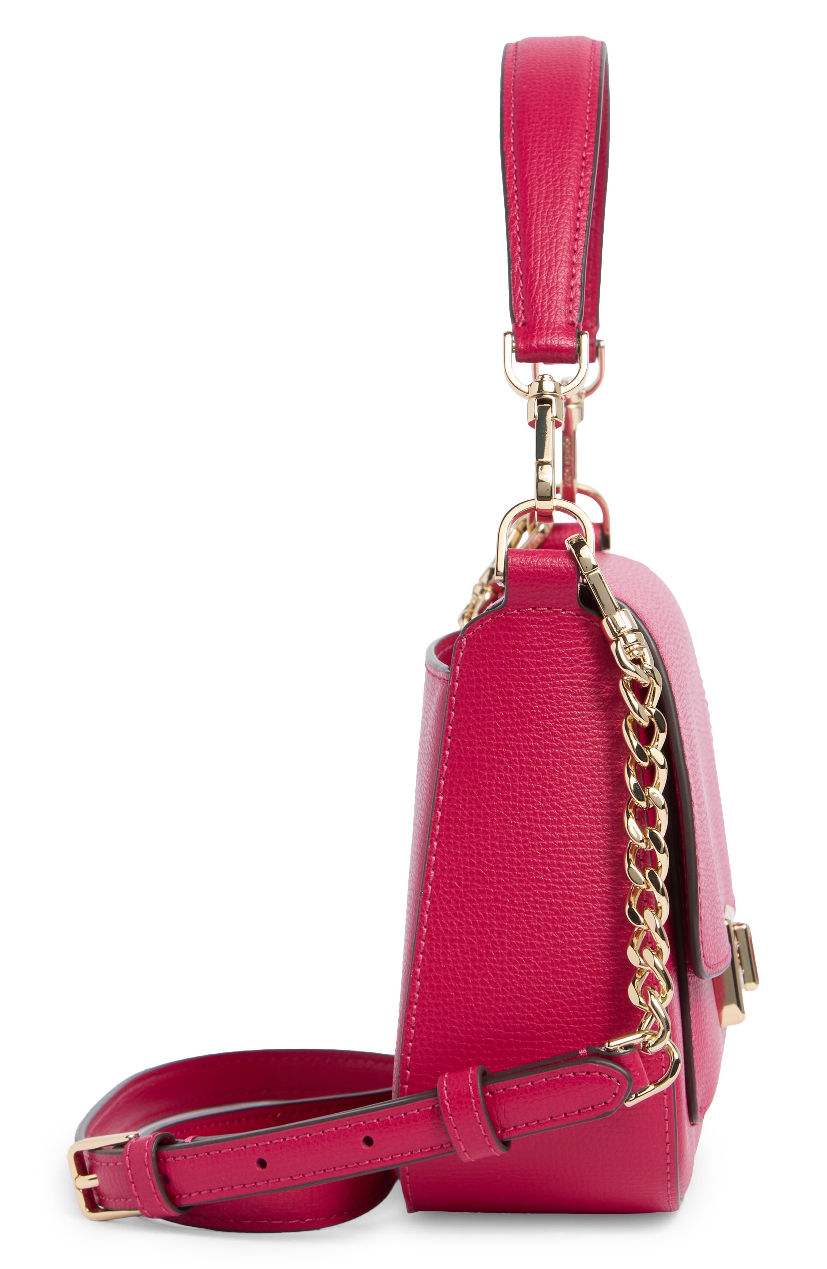 phoebe refined grained leather shoulder bag, Alternate, color, RENAISSANCE ROSE