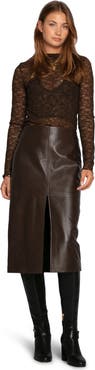 Belle & Bloom Understated Leather Pencil Skirt