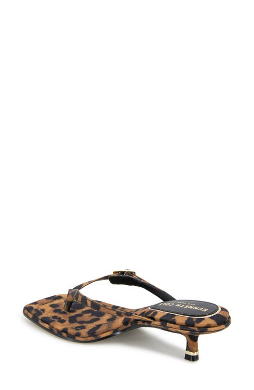Kenneth Cole Gillie Kitten Heel Slide Sandal In Leopard Fabric