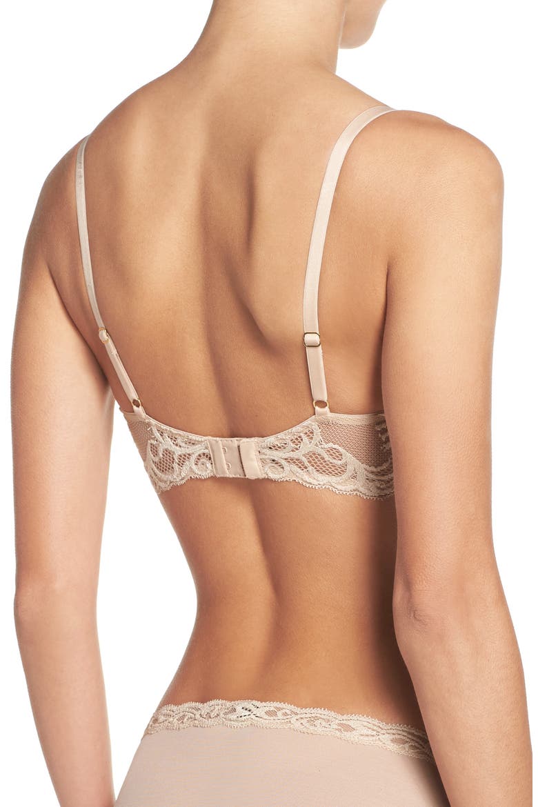 Feathers Plunge T-Shirt Basics Bra, Alternate, color, COSMETIC