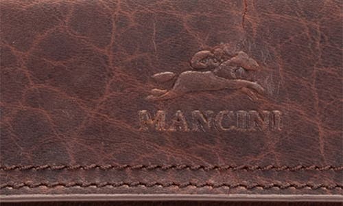 Mancini Buffalo Tote With Zippered Organizer In Brown
