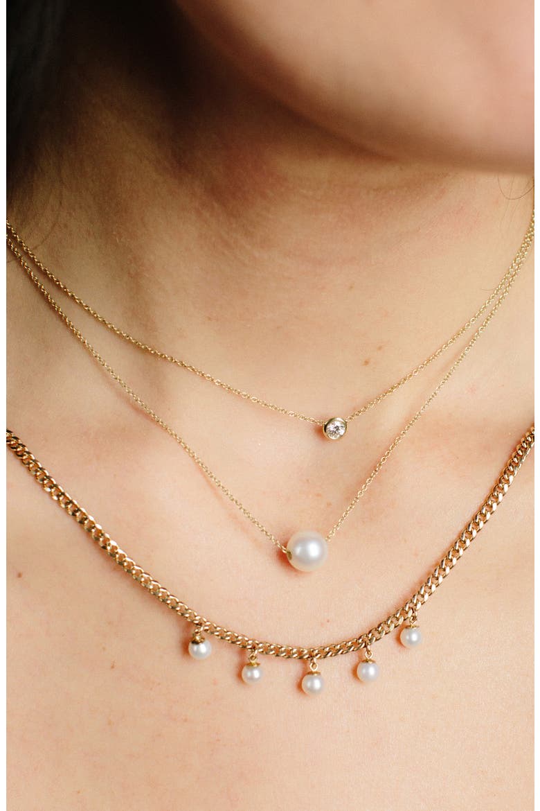 Cultured Pearl Choker Necklace, Alternate, color, 14K YELLOW GOLD