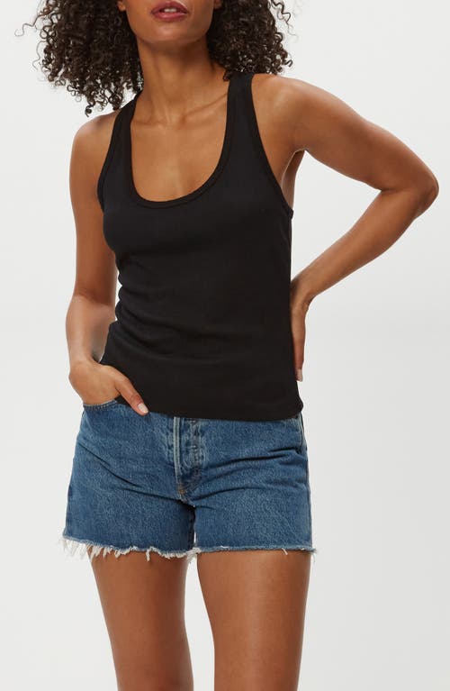 Michael Stars Cher Scoop Neck Tank In Black