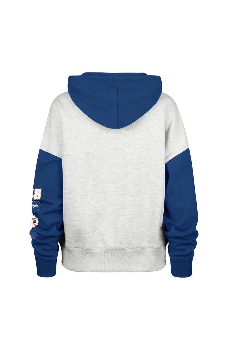 Stoney Clover Lane X '47 Women's '47 x Stoney Clover Lane Heather Gray/Royal Los Angeles Dodgers Color Block Full-Zip Hoodie, Alternate, color, Heather Gray