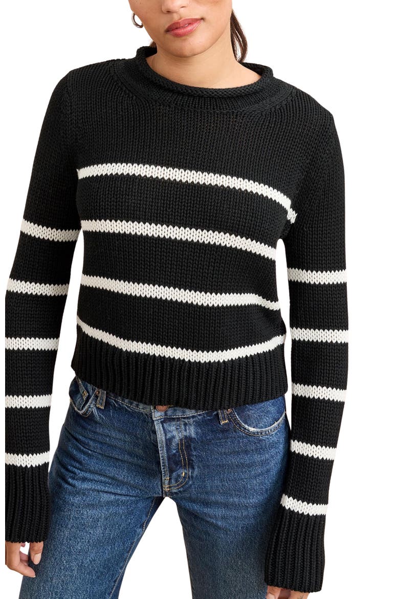 Mini Marina Sweater, Main, color, Black/Cream