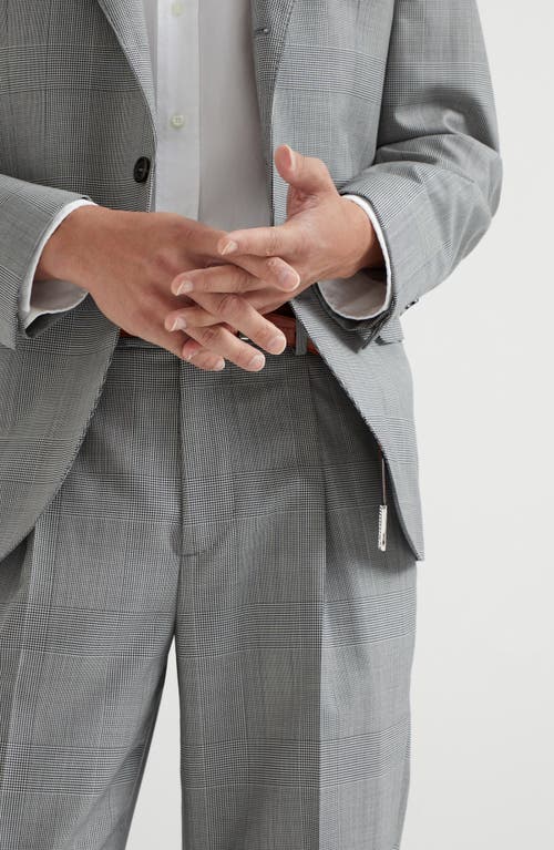 Brunello Cucinelli Prince Of Wales Trousers In Grey