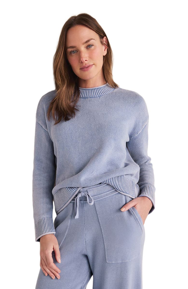 Haven Well Within Garment-Dyed Organic Cotton Roll Neck Sweater, Main, color, Garment Dye Wave