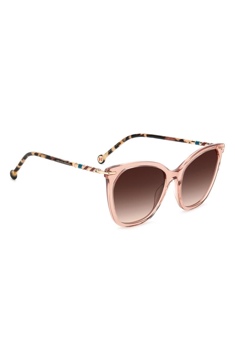 Carolina Herrera 56mm Cat Eye Sunglasses, Alternate, color, Peach Havana