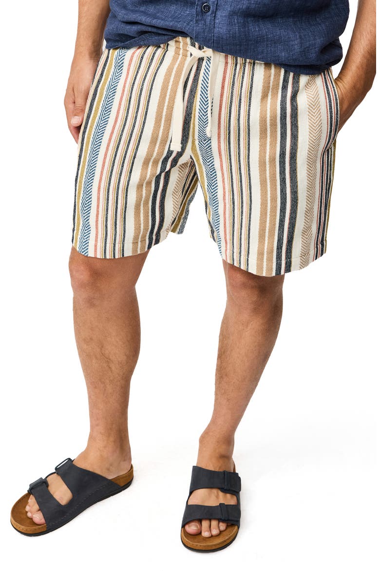Gifford Stripe Cotton Blend Drawstring Shorts, Alternate, color, KELP