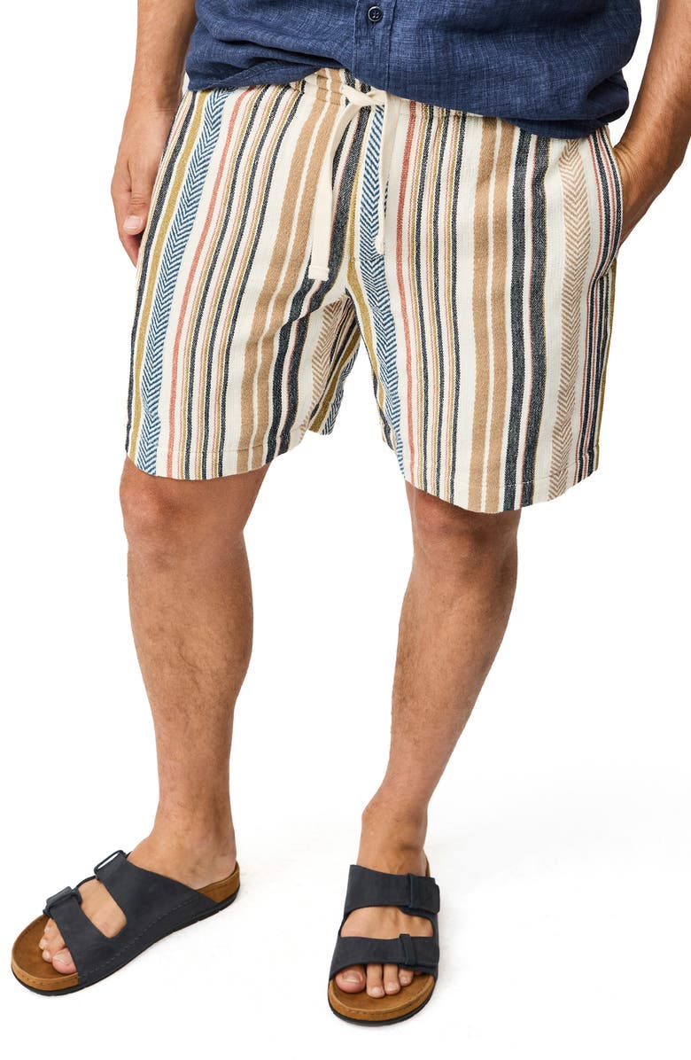 Rodd & Gunn Gifford Stripe Cotton Blend Drawstring Shorts, Alternate, color, Kelp