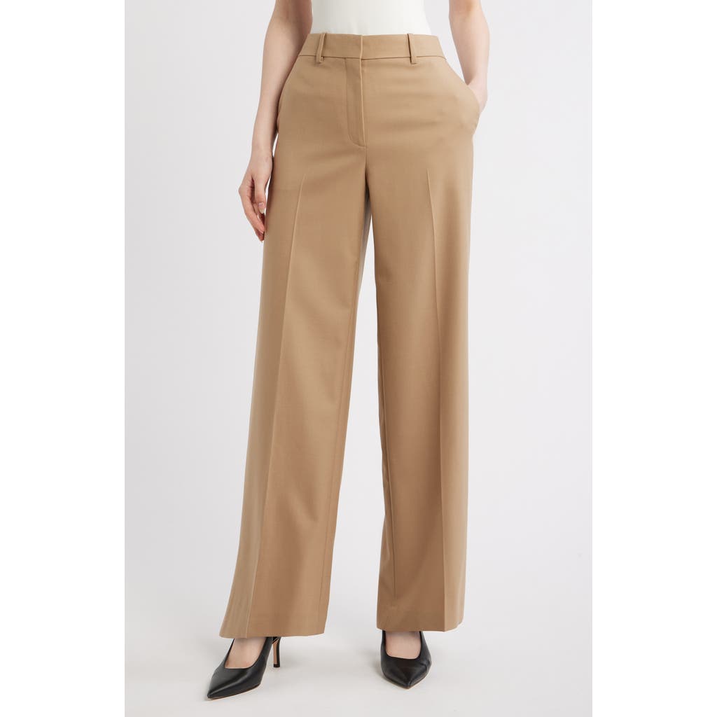 Theory Mid Rise Wide Leg Pants In New Camel