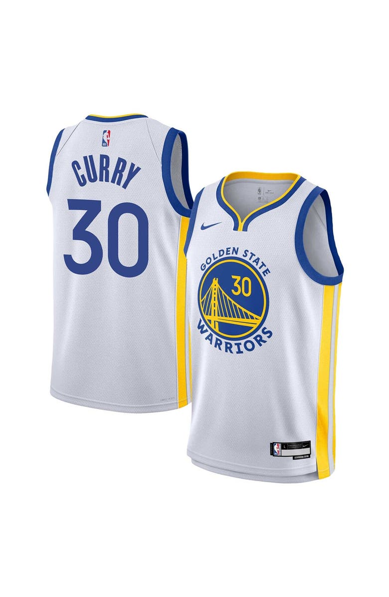 Nike Youth Nike Stephen Curry White Golden State Warriors Swingman Jersey - Association Edition, Main, color, White