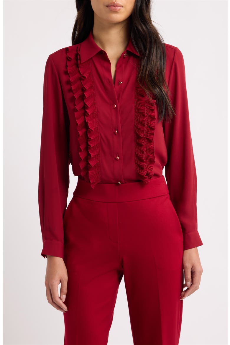 Ruffle Shirt, Main, color, TITIAN RED
