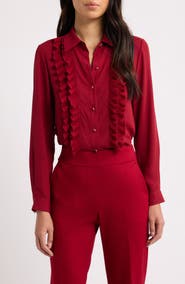 Anne Klein Ruffle Shirt