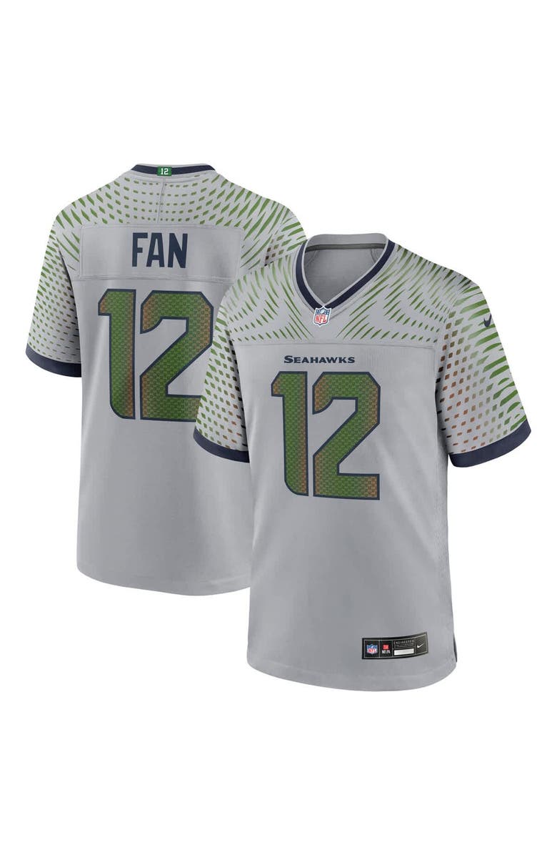 Nike Men's Nike 12s Wolf Gray Seattle Seahawks 2025 Rivalries Collection Game Jersey, Main, color, Gray