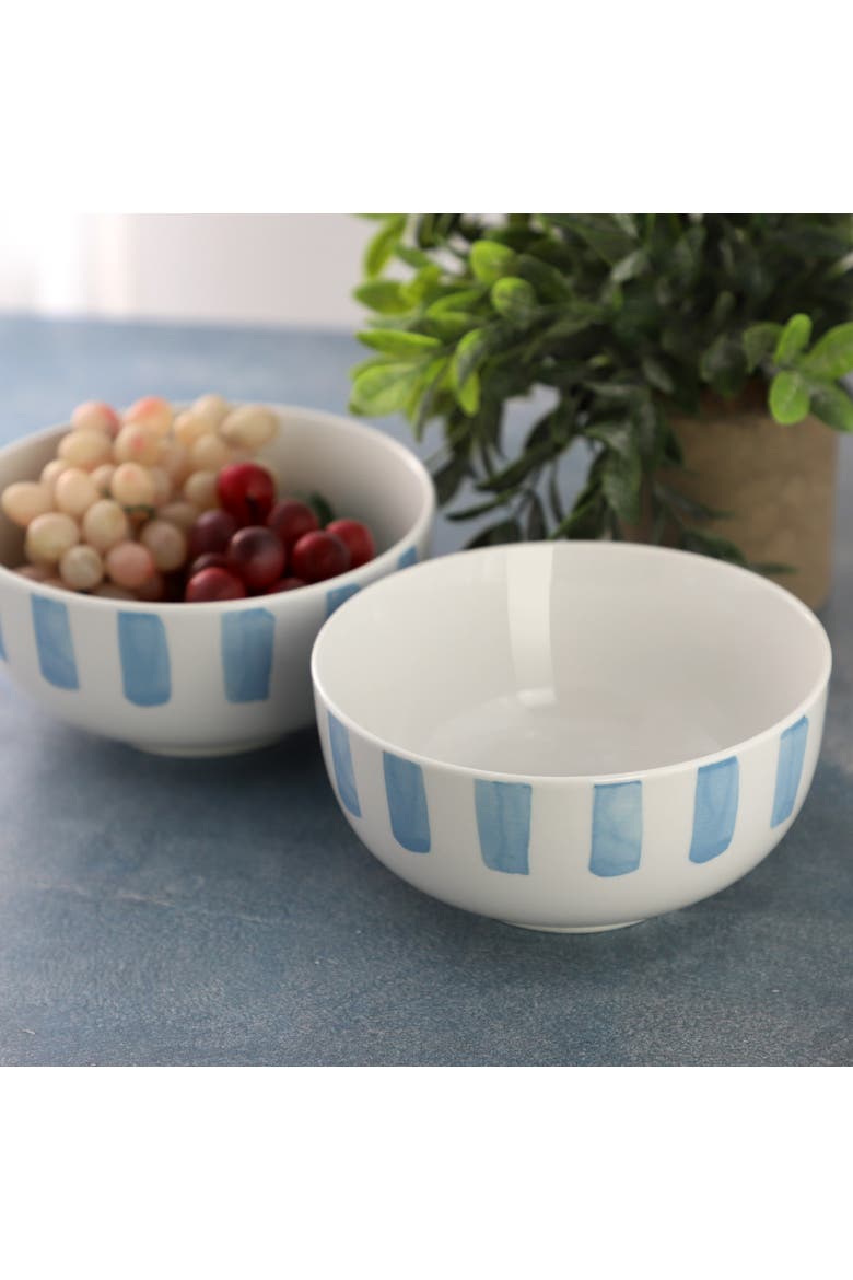 2 Piece Fine Ceramic Cereal Bowl Set, Alternate, color, Blue