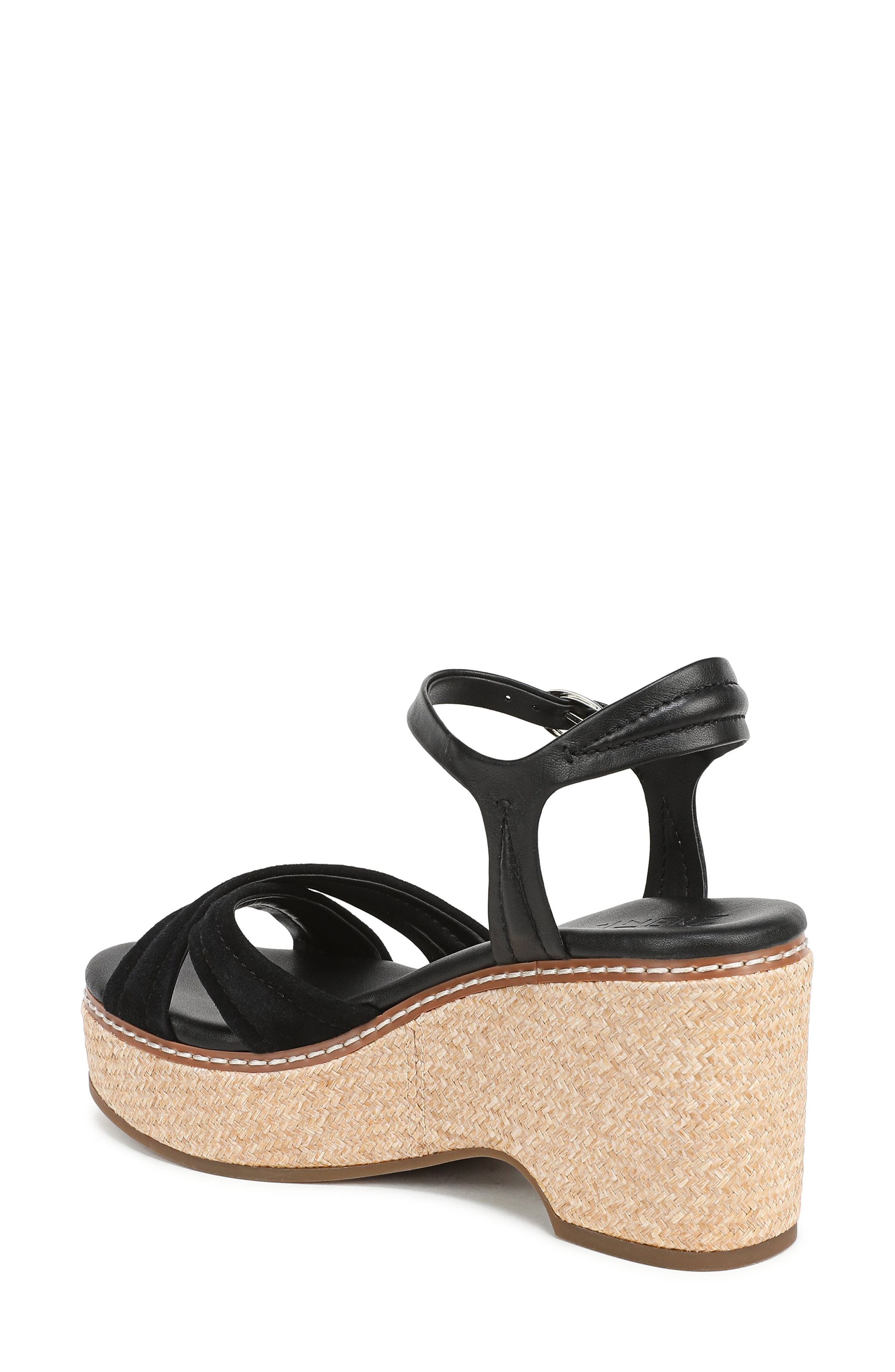 Naturalizer Dovie Ankle Straple Platform Wedge, Alternate, color, Black