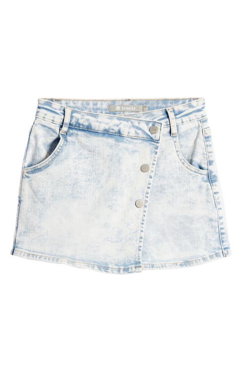 Kids' Overlap Stretch Denim Skort