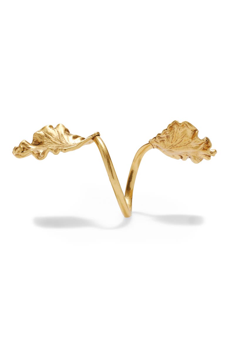 Iris Leaf Bracelet, Alternate, color, ANTIQUE BRASS