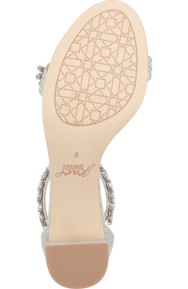 Jewel Badgley Mischka Bronwen Sandal, Alternate, color, Silver Fabric