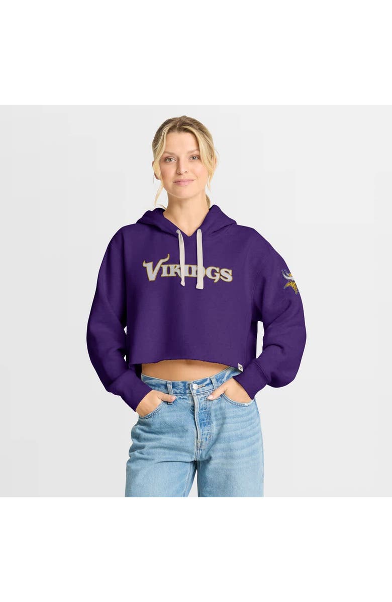 FANATICS Women's Fanatics Purple Minnesota Vikings Oversized Hometown Heritage Cropped Hoodie, Main, color, Purple