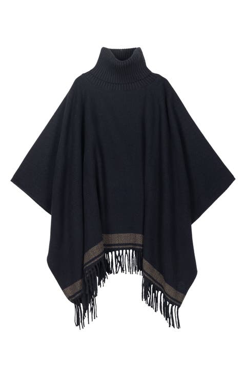 Turtleneck Woven Ruana