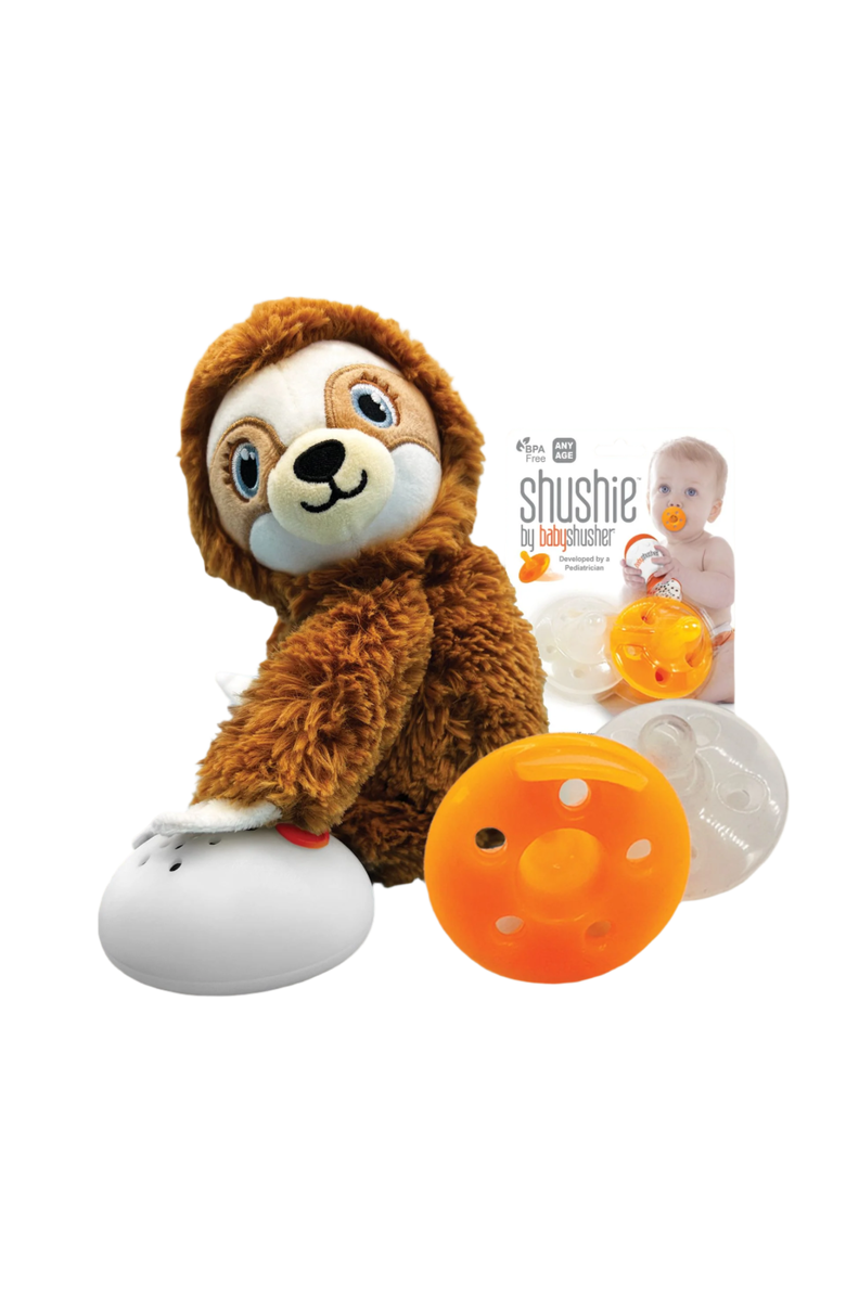 Shusher Sloth & Shushie 2-Pack Bundle, Main, color, Brown & White & Clear