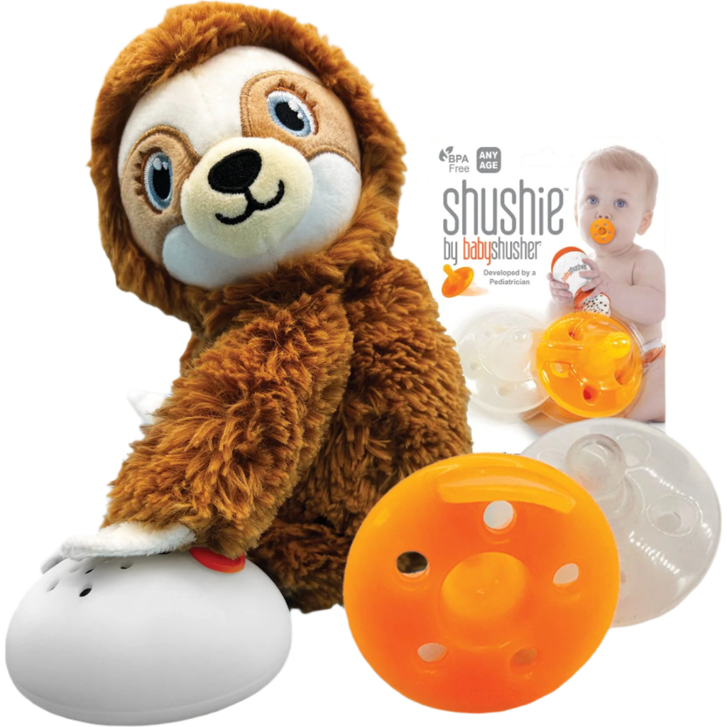 Shusher Sloth & Shushie 2-Pack Bundle in Brown & White & Clear  product