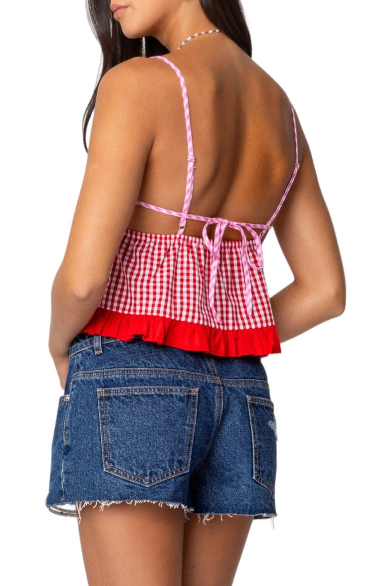 Joanne Mixed Gingham Camisole, Alternate, color, RED/PINK