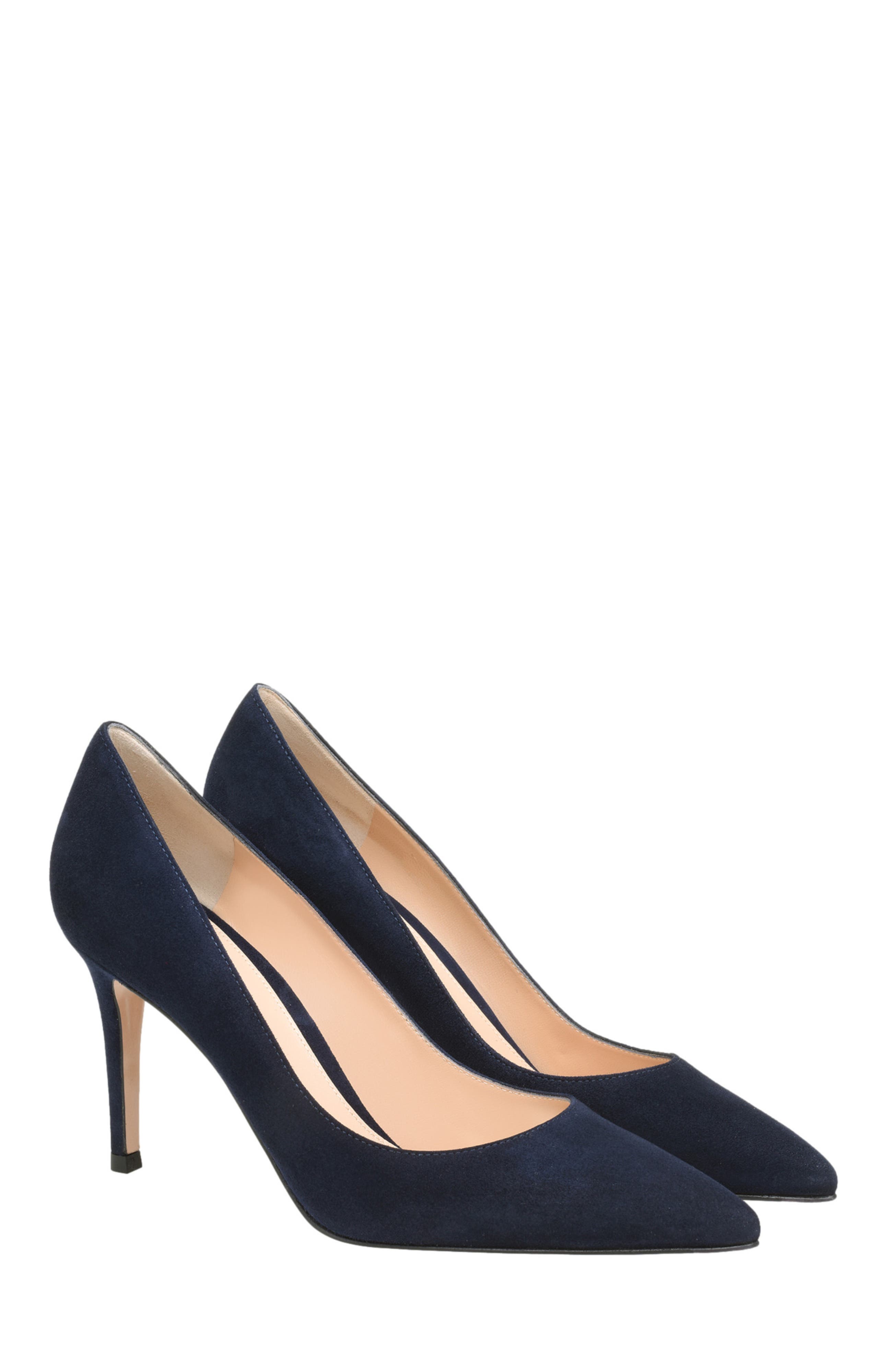 Pointed Toe Pump, Alternate, color, DENIM SUEDE