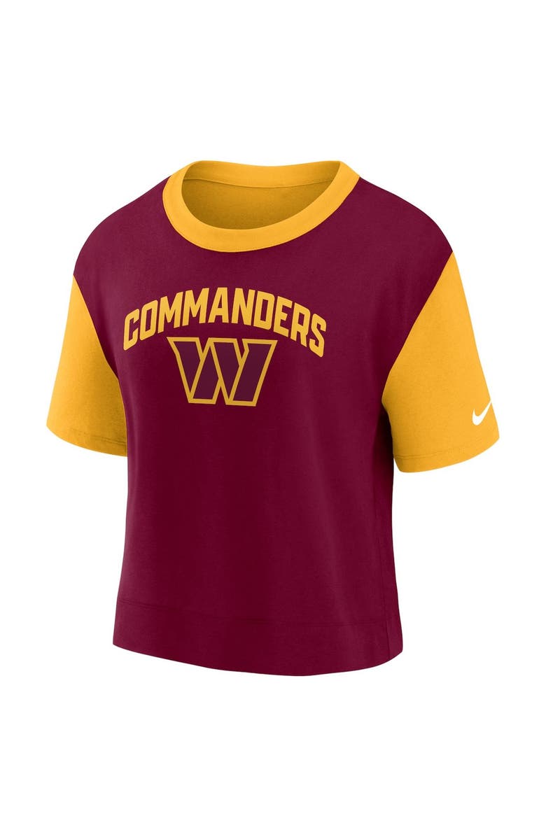 Nike Women's Nike Gold/Burgundy Washington Commanders High Hip Fashion T-Shirt, Alternate, color, Gold